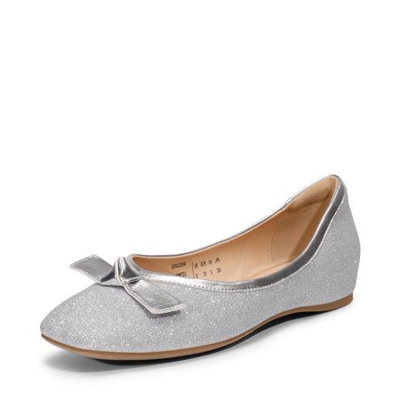 

Women Ballet Flats Low Wedge Square Toe Comfort Slip On Wedding Party Flat Shoes