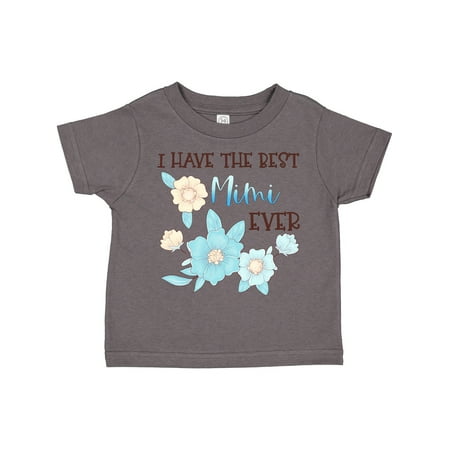 

Inktastic I Have the Best Mimi Ever with Blue Flowers Gift Toddler Boy or Toddler Girl T-Shirt