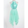 thumbnail image 2 of Alvivi Kids Girls Sequin Halter Tulle Mesh Dance Dress Lyrical Contemporary Dance Costume 4-16, 2 of 7