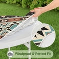thumbnail image 5 of Stretchable Floral Print Bohemian Tablecloth - Elastic Hem Round Table Cover for Indoor Outdoor - Fits 52 to 56 Inch, 5 of 7