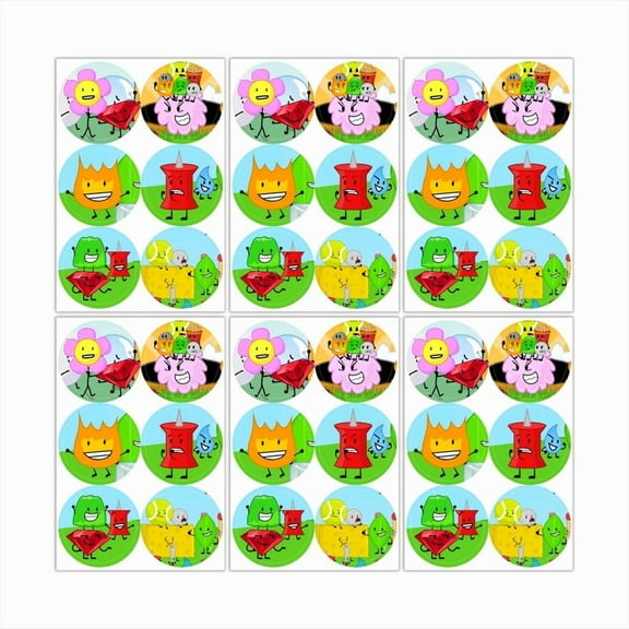 Battle for Dream Island Stickers Labels Birthday Party Favors Thank You Themed Round Circle Baby Shower 60pcs