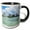 Black/White, variant on 3drose, Guam Territory. Hotels Line Beach with Clear Tropical Waters., 15oz Mug
