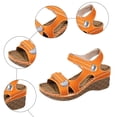 thumbnail image 6 of Rokment Orthopedic Wedges Walking Sandals for Women 2026 Summer Comfortable Leather Open Toe Platform Chunky High Heels Work Dress Sandals Adjustable B Size 6.5, 6 of 8