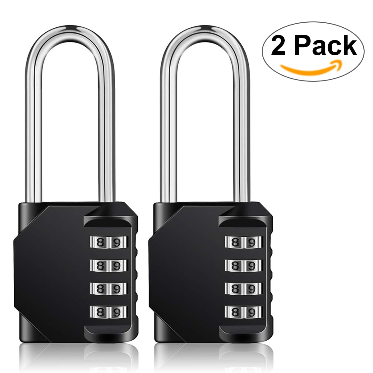 DonJon Padlock,2 Pack Combination Lock 3 Digit Padlock for Gym,Outdoor&School Locker,Fence,Hasp and Storage Black 