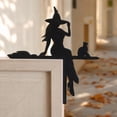 thumbnail image 5 of Velmasee Halloween Witch Door Corner Decoration, Solid Wood Vintage Silhouette Tool-Free Mount, Spooky Ornament for Home Halloween Party Door Frame Wall Decor, 5 of 7