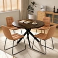 thumbnail image 6 of 43.5 Inch Round Dining Table Set For 4, 5-Piece Wooden Table with Metal Leg Dining Chairs, Mid Century Modern Small Coffee Set For Dining Room Kitchen Apartment, 6 of 9