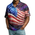thumbnail image 3 of 4th of July 250th Anniversary Men's Patriotic Zip Short Sleeve Polo Shirt, 1776-2026 Flag Print, Quarter-Zip Collar Commemorative Events Summer Casual Going Out Tops Deep Red S, 3 of 9