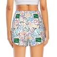 thumbnail image 2 of Lsque Back To School Printed Women's Running Shorts with Liner Pockets,Elastic Quick Dry Workout Athletic Gym Yoga Shorts,Womens High Waist Shorts-, 2 of 9