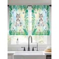 thumbnail image 2 of Cute Little Lions Sheer Curtains 2 Panels Set Green Leaf Butterfly Summer Plants Animal Border Sheer Window Curtains Light Filtering Rod Pocket Voile Drapes for Bedroom Living Room 52"x45", 2 of 8