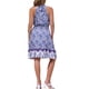 thumbnail image 3 of Vestido Floral Boho Inspire Chic para Mujer, Verano, Playa, con Cinturón, Cuello Halter, Sin Mangas, Talla XS, Azul Púrpura, 3 of 6