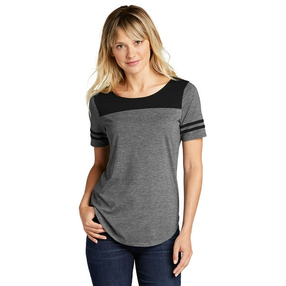 Sport Tek Adult Female Women Heather Short Sleeves T-Shirt Black TS/DGH Medium