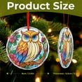 thumbnail image 2 of Crystal Glass Christmas Ornament Stained Glass-style Owl Holiday Ornaments Funny Animal for Home Office Xmas Tree Decor, 2 of 8