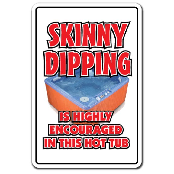 SKINNY DIPPING Decal hot tub spa nudist nude swimming pool | Indoor/Outdoor | 12" Tall