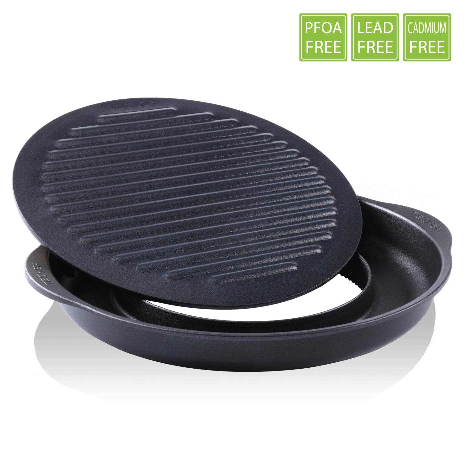 TECHEF - TRUE GRILL PAN - Stovetop Nonstick Indoor Outdoor Smokeless BBQ Grill Set.