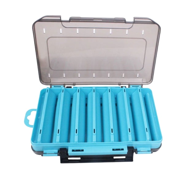 Eigraketly Caja de señuelos de pesca, caja de señuelos con mango de doble cara, organizador de suministros, accesorios portátiles, herramienta Pescar Azul
