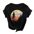 thumbnail image 2 of Wovix Womens Casual 3/4 Sleeve Tops Crewneck Basic Loose Fit T-Shirts Business Oversized Loose Blouses Black M, 2 of 5