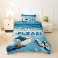 thumbnail image 2 of Castle Fairy Retro Flat Beach Quote Design Twin Duvet Cover,Swim Ring Flip Flop Shore Print Twin Bedding,Cyan Cream,Navy Blue Reversible,2pcs,No Comforter,1 Duvet Cover and 1 Pillowcase, 2 of 5