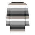 thumbnail image 5 of JULMCOMO Going Out Tops for Women Button Decor V Neck Tops 3/4 Sleeve Summer T-Shirts Striped Print Casual Dressy Tops Tunic, 5 of 5