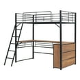 thumbnail image 5 of Aukfa Metal Twin Loft Bed with Desk and Storage Shelves, Heavy Duty Bed Frame for Kids Adults - Black, 5 of 8