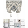 thumbnail image 6 of Blue Boho Tie Up Curtains for Window, Thermal Insulated Balloon Shade Adjustable Rod Pocket Curtains Valance Panels for Kitchen Bathroom Cafe 52 x 63 Vintage Southwestern Ethnic Geometric, 6 of 6