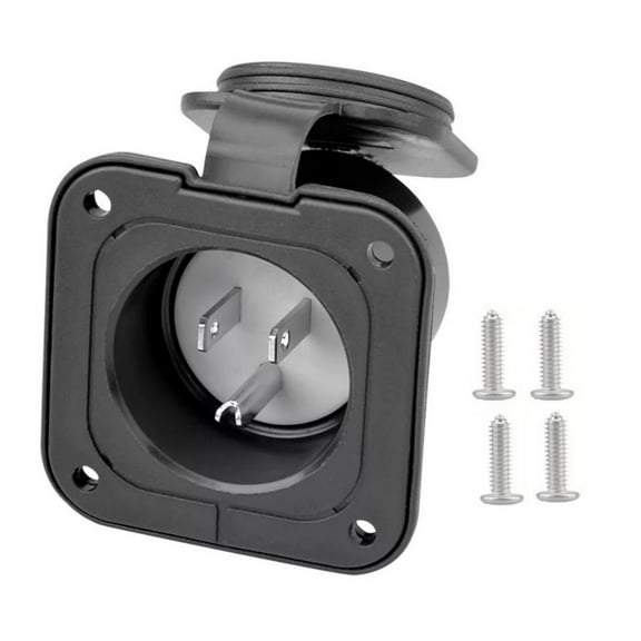 JIAHAOO Weatherproof 15A RV Power Inlet 125V for RVs Campers Trailers Boats Generator Charger Plug Durable Copper Nylon