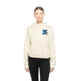 thumbnail image 5 of Women's New Era Cream St. Louis Blues Glam Game Quarter-Zip Cropped Floral Hoodie Pullover, 5 of 6