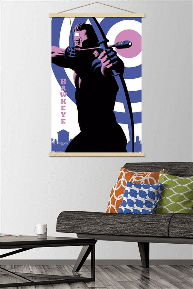 Marvel Comics Hawkeye - Pop Art Wall Poster with Magnetic Frame, 22.375" x 34"
