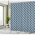 thumbnail image 4 of Ambesonne Geometric Shower Curtain, Monochrome Vintage Shapes, 69"Wx70"L, Dark Sky Blue and White, 4 of 4