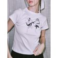 thumbnail image 4 of FEORJGP Women's Summer Short Sleeve T-shirt Crewneck Blouse Bow Print Jumpers Casual Loose Fit Tops Teen Girls Fashion Cute Clothes Streetwear, 4 of 5