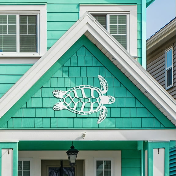Outdoor Sea Turtle Wall Decor - PVC Turtle Sign for Beach House, Coastal Home, Patio, or Fence - Nautical Ocean-Themed Wall Art, 3 Foot