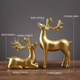 thumbnail image 3 of 2Pcs Christmas Reindeer Decor,Small Resin Standing Sitting Deer Figurine,Mini Reindeer Christmas Table Decoration for Home Indoor Xmas Holiday Small Statue Rustic Table Decor(Gold #02), 3 of 5
