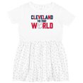 thumbnail image 3 of Inktastic Cleveland Vs. the World Blue and Red with Baseball Girls Toddler Dress, 3 of 5