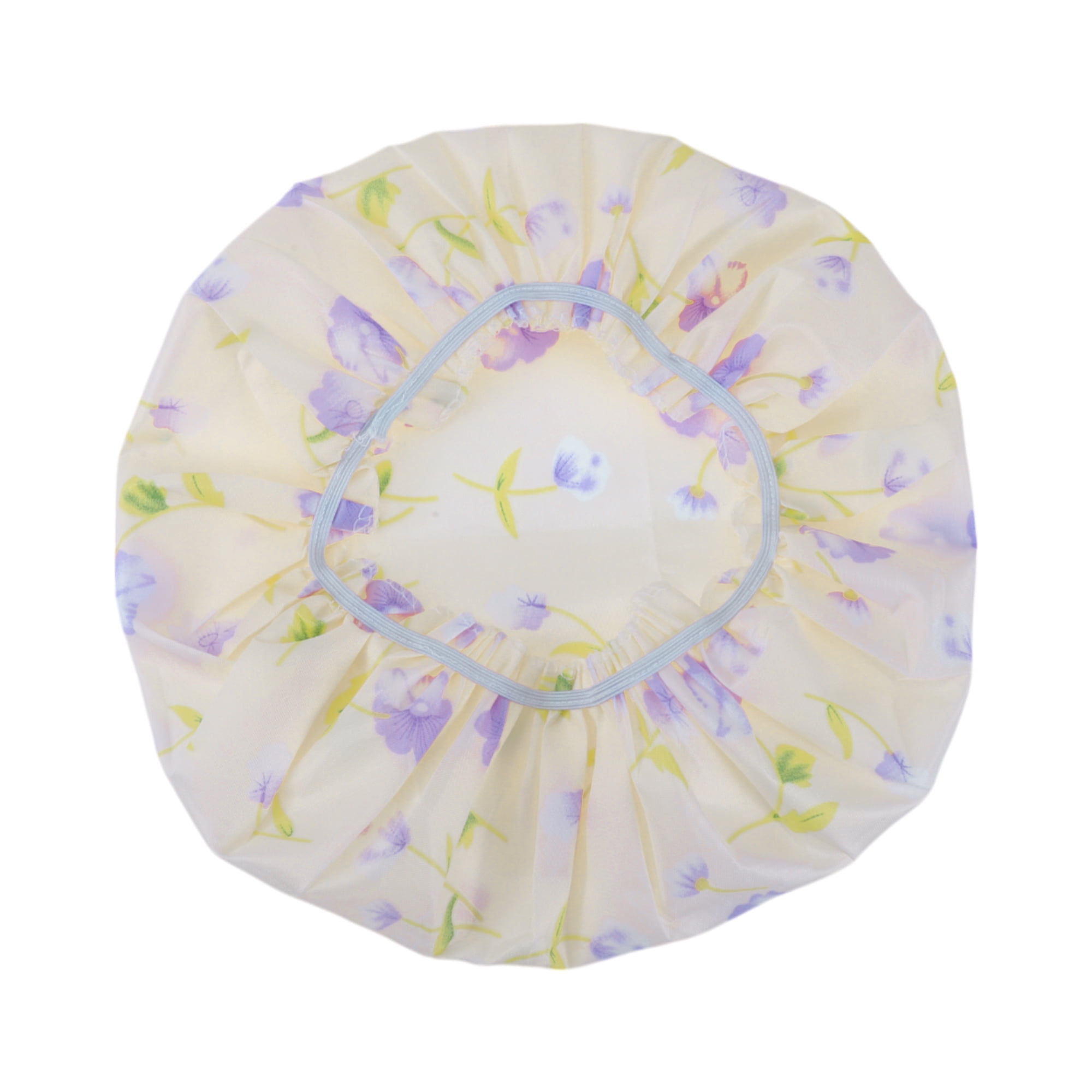 Unique Bargains Reusable Shower Cap 2 Pcs Light Yellow