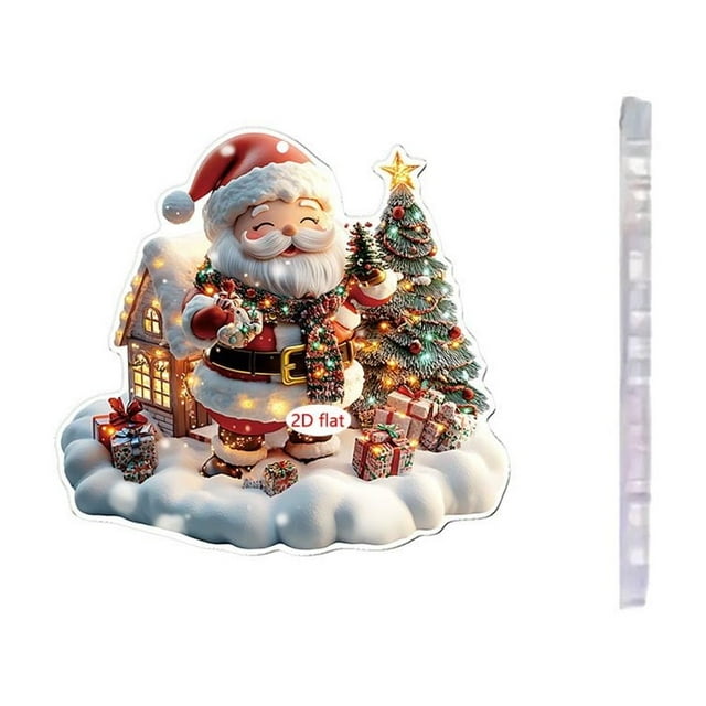 Llavero de muñeco de nieve de Santa Claus de Navidad | Colgante Acrílico 2D Clásico | Adorno festivo del espejo retrovisor del coche | Decoración navideña vibrante y duradera | Idea de regalo