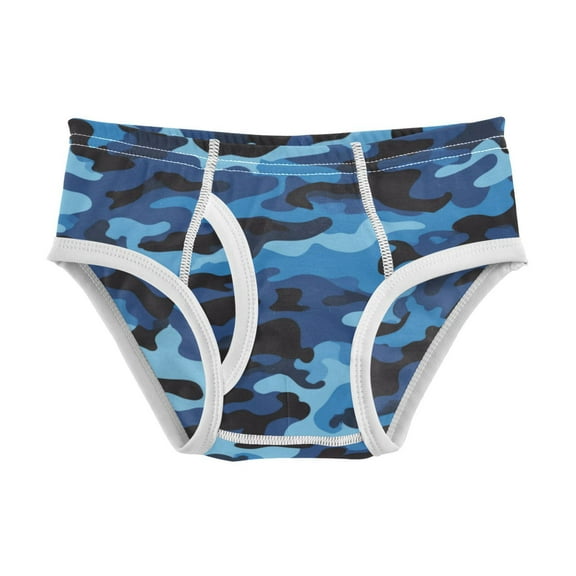 Boys cotton triangle briefs safety standard comfortable and breathable children's underwear Blue Army Camouflage