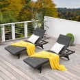 thumbnail image 2 of Costway 2PCS Folding Patio Chaise Lounge Chair Outdoor Rattan Adjustable Recliner Quick Dry Foam All Weather, 2 of 8