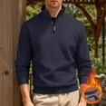 thumbnail image 1 of pstuiky manga larga de hombre, Blusa/camiseta informal y moderna de terciopelo de punto con cuello alto y cremallera para hombre, de color liso top de hombre xl, 1 of 6