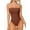 Caramel, variant on Womens Tube Bodysuits Strapless Basic Sleeveless Ruched Stretch Classic-Fit Tops Sexy Bodysuits