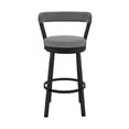 thumbnail image 2 of Counter Height Bar Stool - Swivel Modern Metal Stool with Gray Faux Leather Seat, 2 of 6
