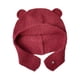 thumbnail image 3 of Lindo gorro de punto con orejas de oso, regalo de cumpleaños, gorro cálido resistente al viento, gorro de punto para senderismo Rojo, 3 of 10