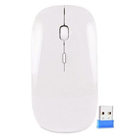 - 2.4GHz Wireless Rechargeable 3-Button Optical Scroll Mouse w/Nano USB Receiver & 350mAh Lithium Battery (White) consumer electronics