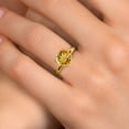 thumbnail image 4 of Gem Stone King 14K Yellow Gold Yellow Citrine Engagement Ring for Women | 3.52 Cttw | Round 10MM | Gemstone November Birthstone | Size 5, 4 of 6