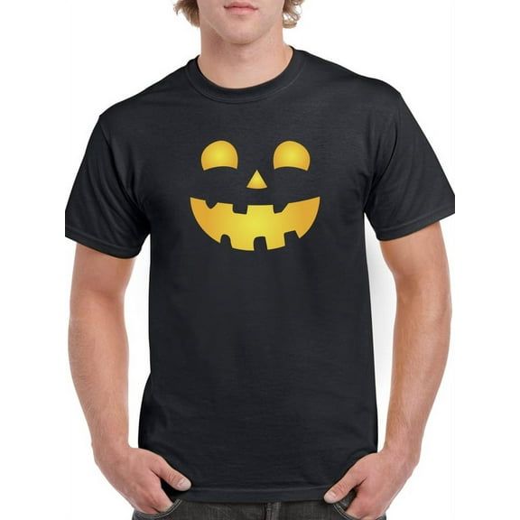 Halloween Pumpkin Smile T-Shirt Men -Smartprints Designs, Male Large