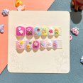 thumbnail image 3 of dianhelloya Cute Fake Nails Kids Fake Nails 12pcs Kids Cartoon False Nails Cute Christmas Themed Pattern Embossed Press on Nails Self-adhesive Fake Nails Diy Art, 3 of 8