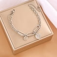 thumbnail image 1 of Pulsera de trébol de acero de titanio europea y americana con incrustaciones de concha, pulsera con colgante, pulsera de diseño avanzado que no se decolora, 1 of 6
