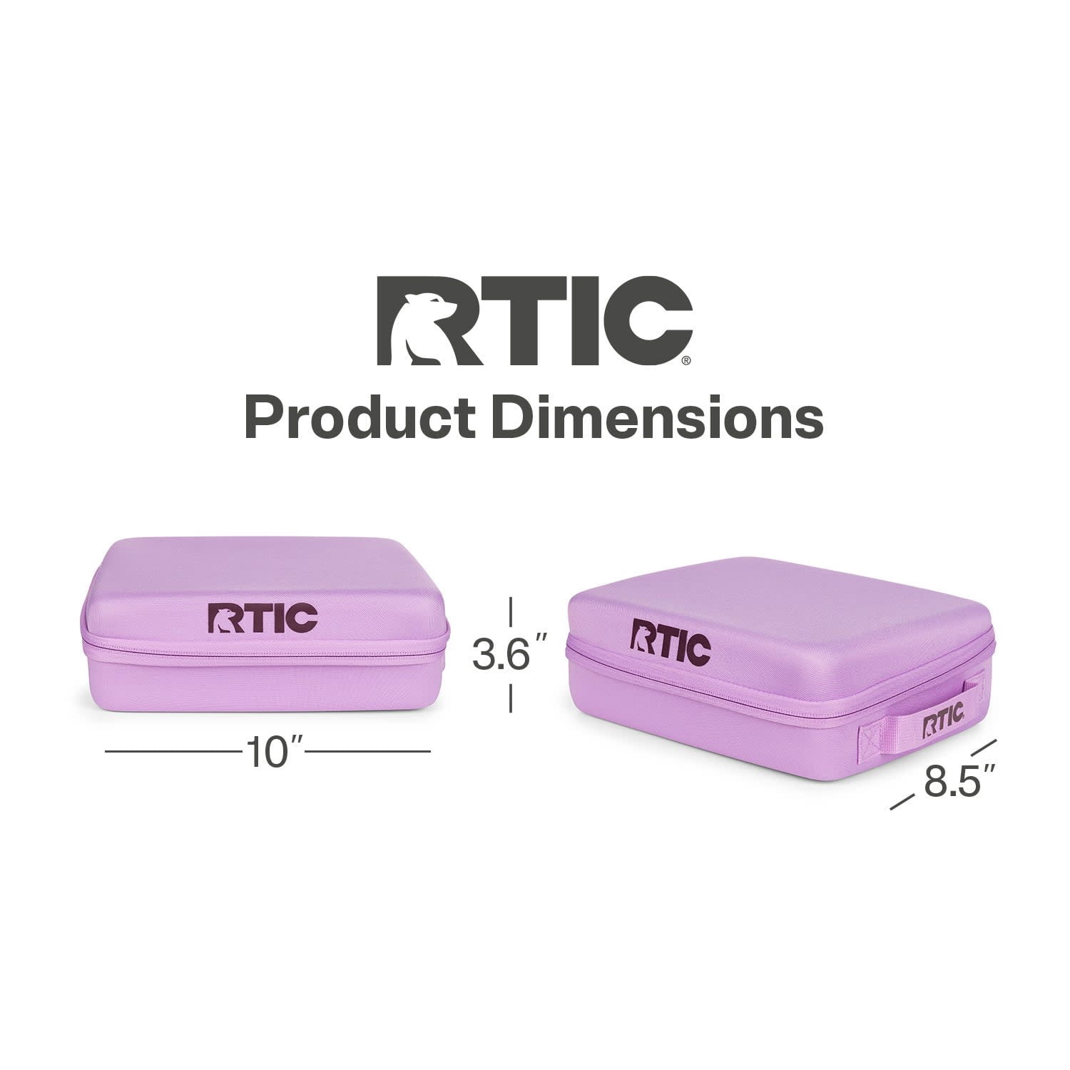 RTIC Day Packer Lunch Box, Insulated Lunch Container, Zipper Closure, Waterproof Fabric Lavender/Plum