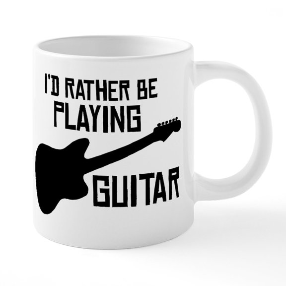 CafePress - I'd Rather Be Playing Guita - 20 Oz White Ceramic Mega Mug