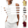 thumbnail image 3 of BODOAO Women's Sleeveless Ruffle Blouse High Neck Ruffle Front Tiered Ruffle Hem Relaxed Fit Flowy Dressy Tank Top Black L, 3 of 9