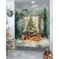thumbnail image 4 of Green Christmas Tree Shower Curtain, Watercolor Snowflake Balls Xmas Waterproof Washable Boho Funny Cute Shower Curtains Set for Bathroom Farmhouse Bathtubs Decor with Hook, 48"Wx72"L, 4 of 7