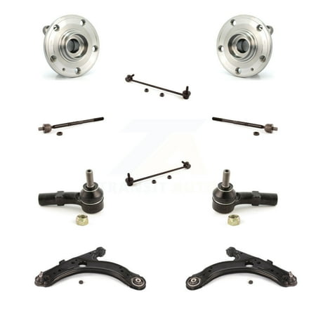 Transit Auto Front Hub Bearing Lower Control Arm with Ball Joint Outer Inner Tie Rod & Sway Bar Link Kit (10Pc) for Car 2005 Volkswagen Jetta A4 body code 7th and 8th Digit Of VIN Is "1K" - K7T-109522